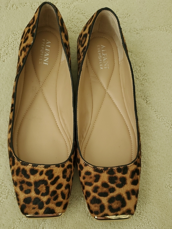 Alfani Shoes - NWT Alfani Calf Hair Leopard-Print Square-Toe Ballet Flats in Tan and Black